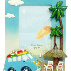 Hippie Van Photo Frame - Blue - Large  w Palm Trees