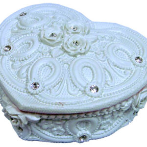 White Ornate Wedding Jewellery Box