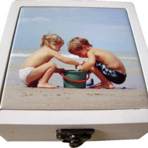 Ceramic Coasters 13cm - Boxed set of 4 - Kids at the Beach