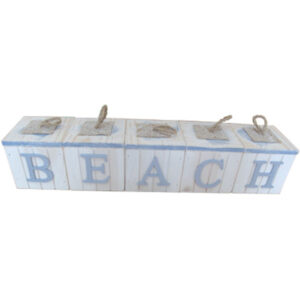 Beach -  5P Letter Block sign box set - White 83cm