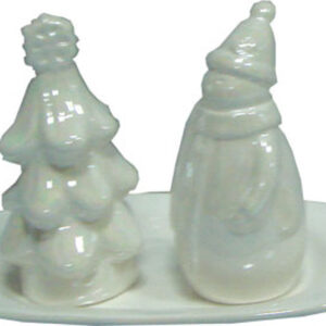 Christmas S & P Shaker set w tray