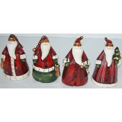 Santas Conical in Elegant Gowns (set of 4)