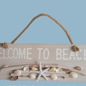 Driftwood welcome to Beach sign 39cm