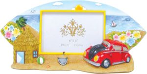 Beach Board Photo Frame with Red Bug