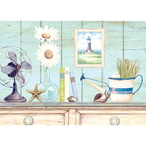 Wooden Plaque White Sideboard 25.4x35.5 cm