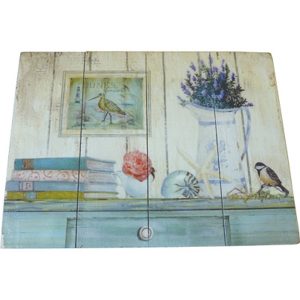 Wooden Plaque Blue Sideboard 25.4x35.5 cm