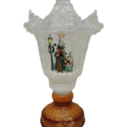 Acrylic Street Lamp W/Snow Scene & Light - Christmas Decor