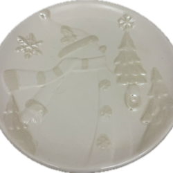 Xmas Snowman Snack Plate - 15.2cm Diameter