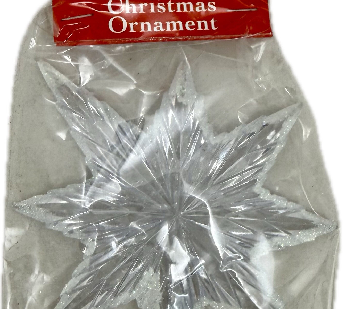 Christmas Tree Ornament - Clear Plastic Star