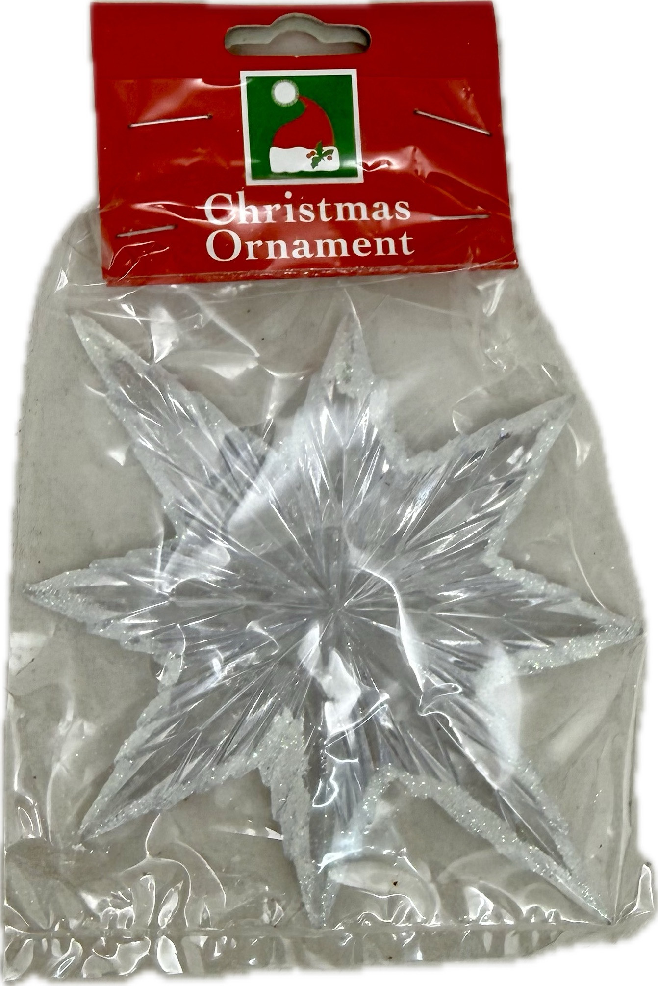 Christmas Tree Ornament - Clear Plastic Star