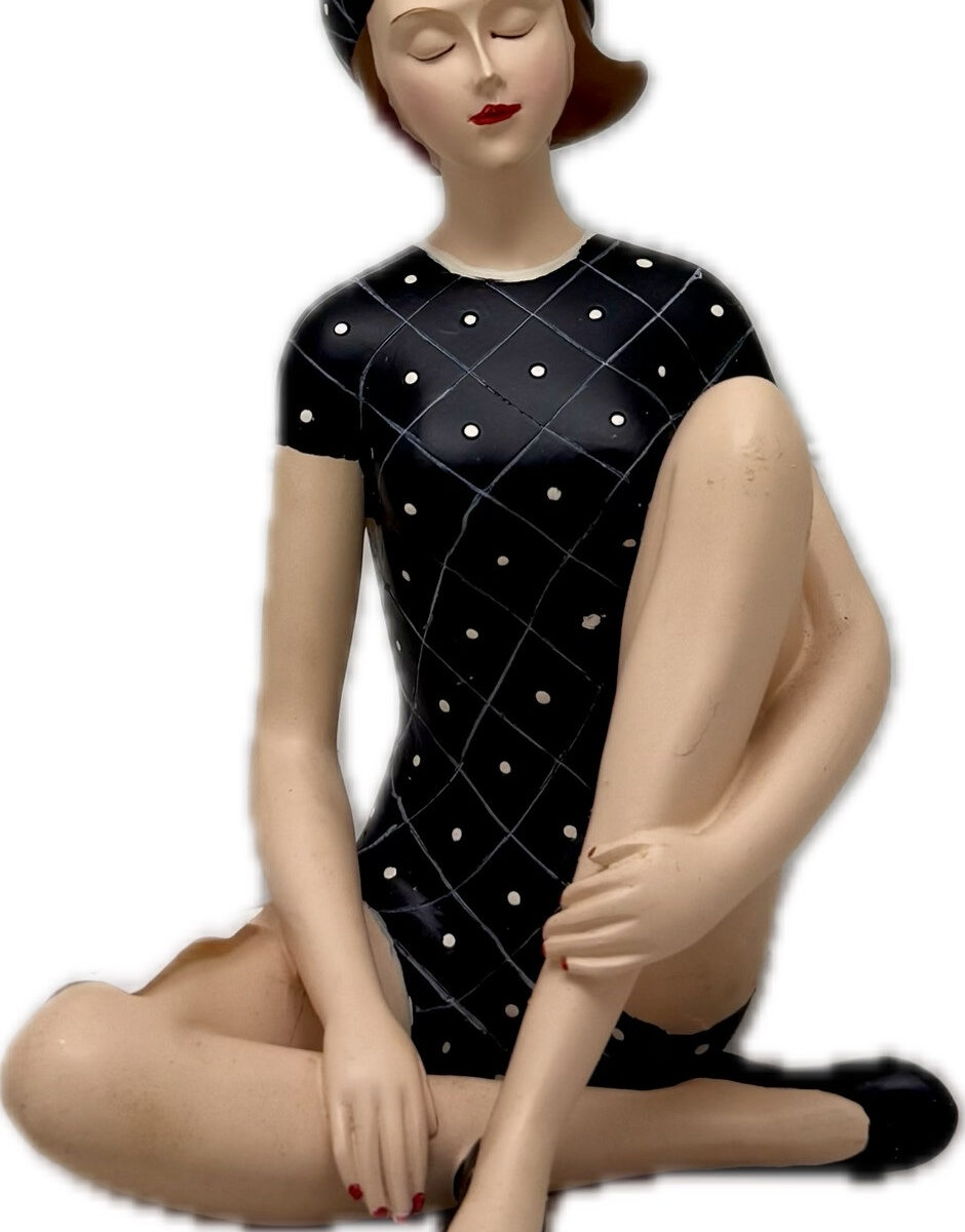 Beach Girl Lillian in Black 20cm - Beach Decor