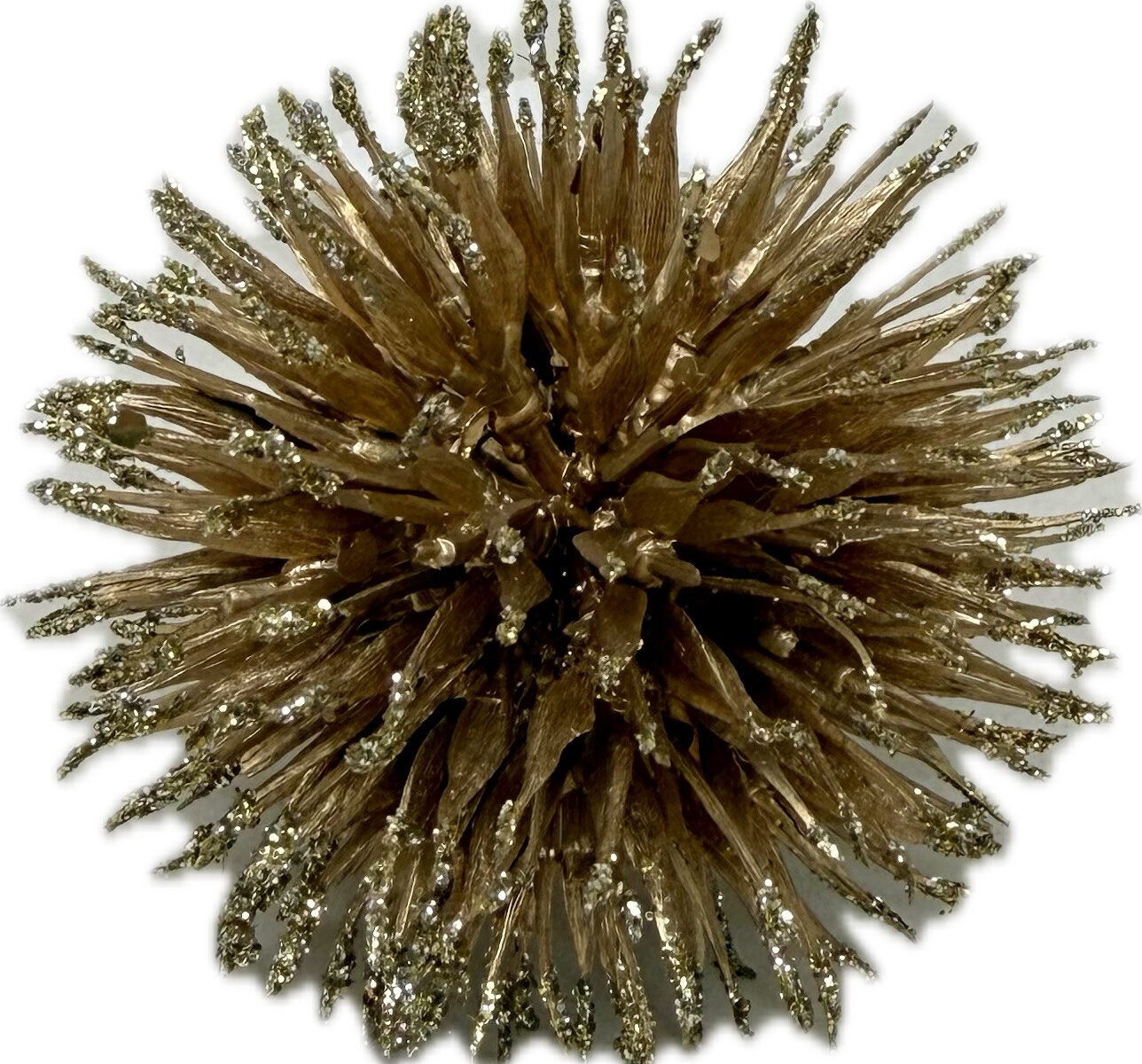 Allium hanging ball 9cm champagne silver mesh