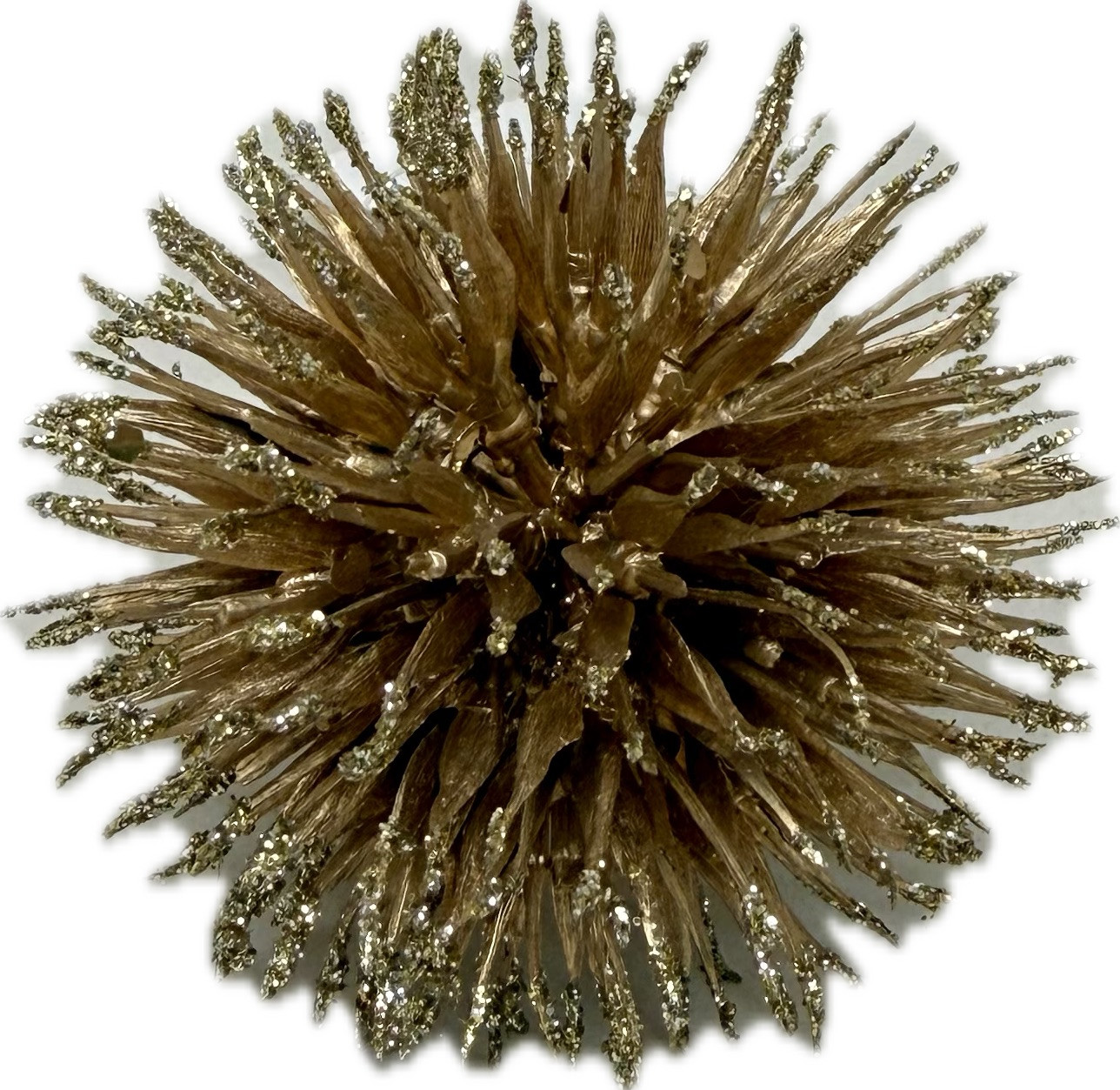 Allium hanging ball 9cm champagne silver mesh