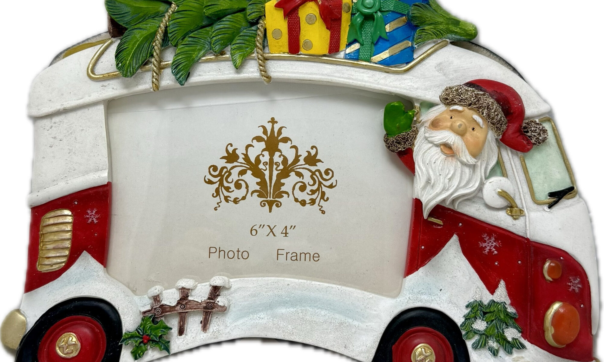 Santa in a Christmas Kombi (Side View) 6"x4" Photo Frame