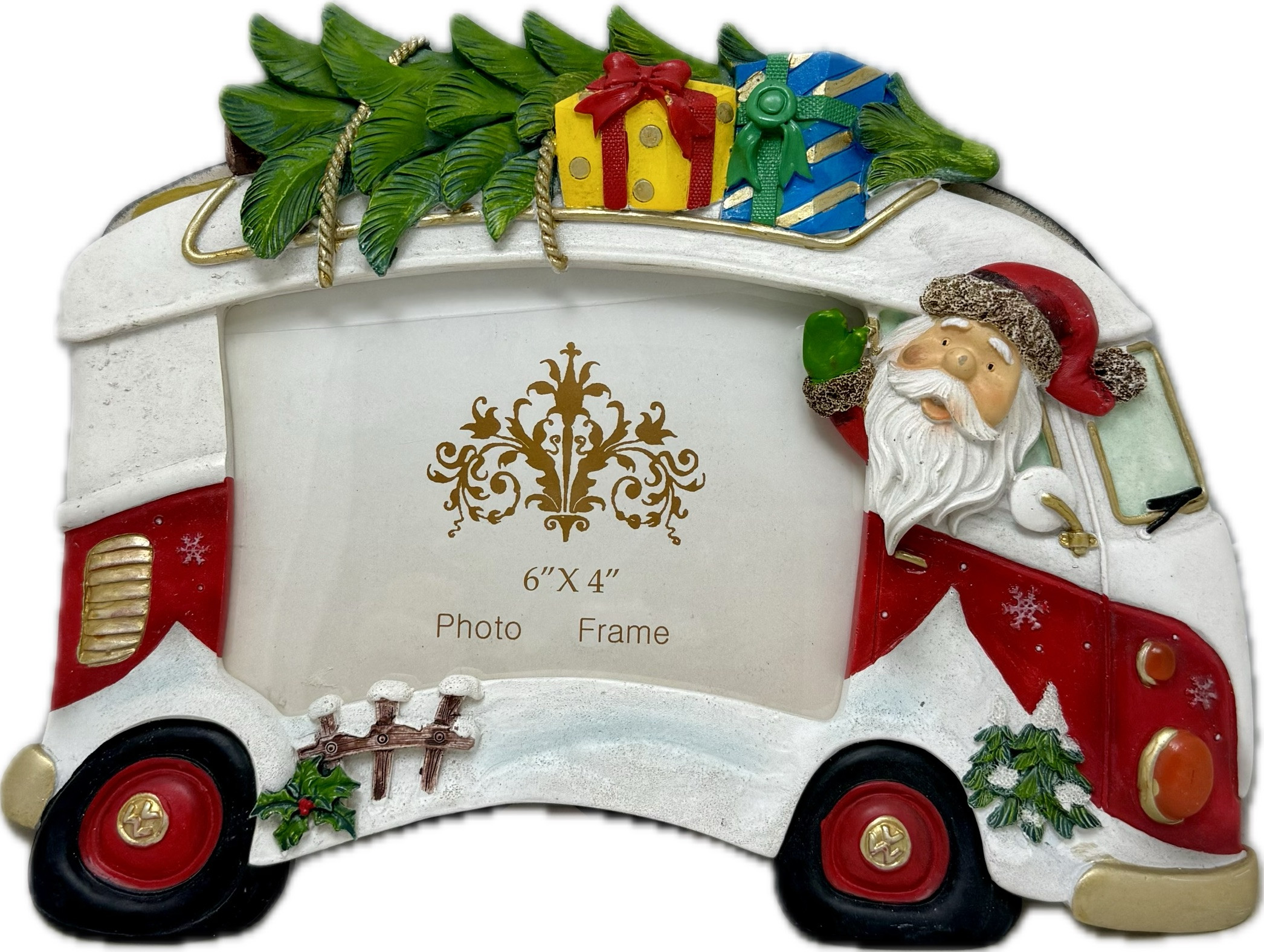 Santa in a Christmas Kombi (Side View) 6"x4" Photo Frame