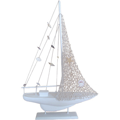 Fishnet Sailing model Yacht decoration White
