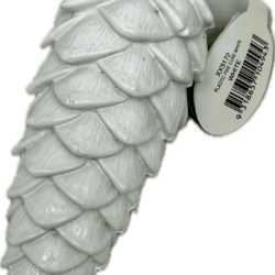 Christmas Tree Ornaments Plastic Pine Cone White 5"