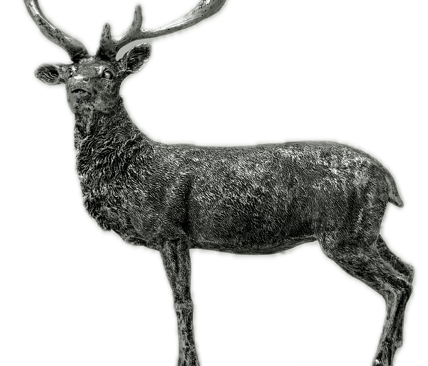 Silver Standing Deer 23cm