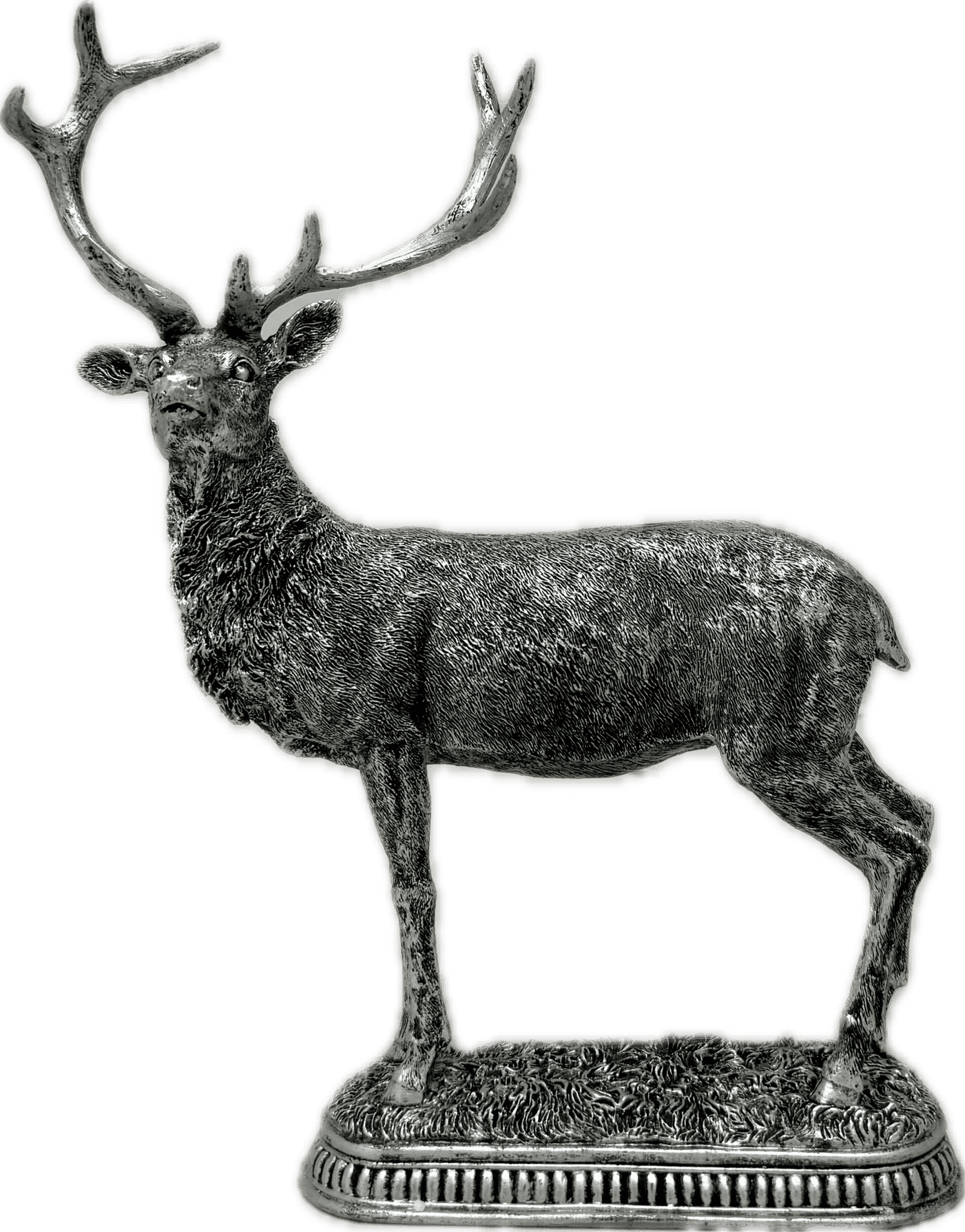 Silver Standing Deer 23cm